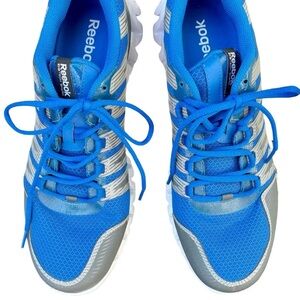 Men’s Blue and Gray Reebok ZigTech Shark Sneakers Size 10.5 M